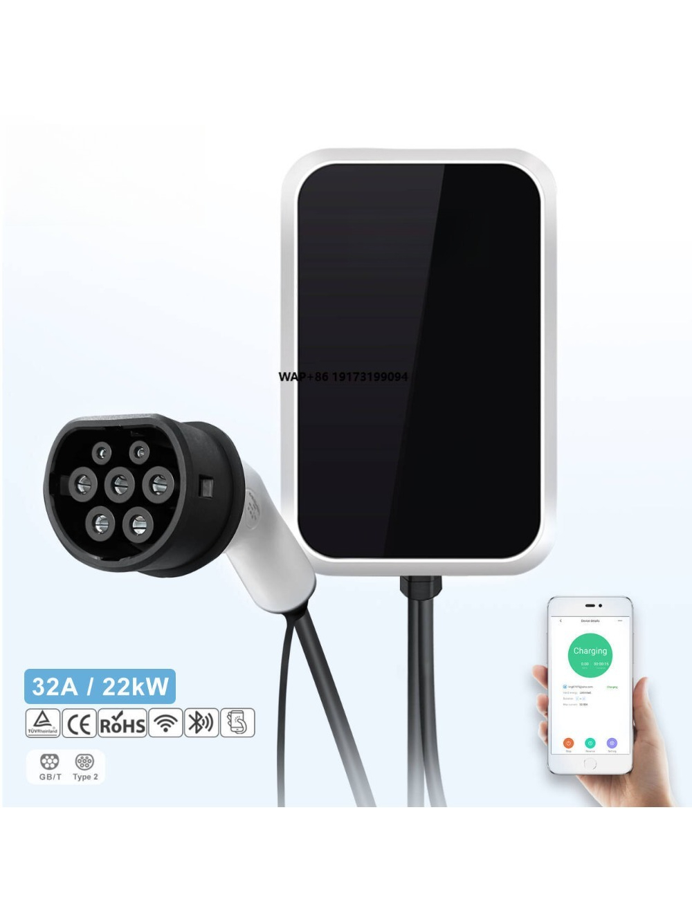 Stasiun Pengisian Daya EV AC 2 - 22Kw Wallbox Type 2 Ocpp Rfid ulasan dan harga