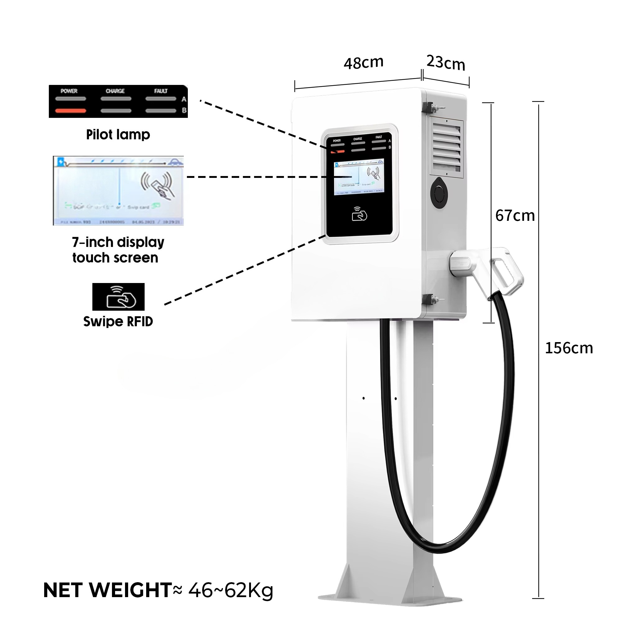 Stasiun Pengisian Daya Kendara - Dc Fast Charger 30Kw Wallbox Commercial ulasan dan harga