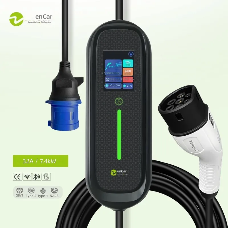 Pengisi Daya EV Portabel 7kW 3 - Portable Ev Charger 32A Type 2 Cee Plug ulasan dan harga