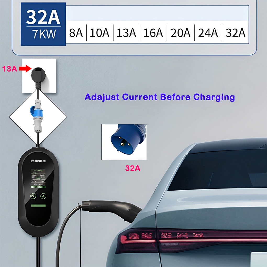 Pengisi Daya EV Portabel Tipe  - Portable Ev Charger 32A Type 2 Cee Plug ulasan dan harga