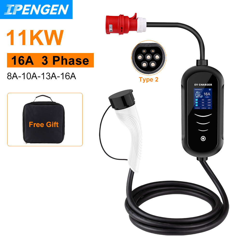 IPENGEN pengisi daya portabel  - Portable Ev Charger 32A Type 2 Cee Plug ulasan dan harga